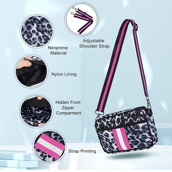 NWT Small Crossbody Bag, Belt Bag Waterproof Pink Animal Print - Picture 4 of 8